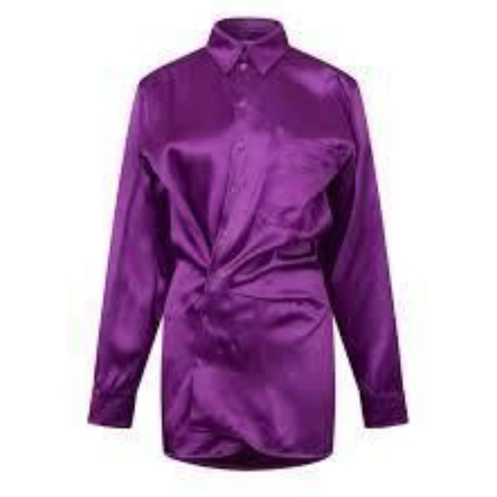 OFF-WHITE | “Duchess Twist Front Minidress” IN PURPLE | MSRP $1190 | NWT - Picture 2 of 8